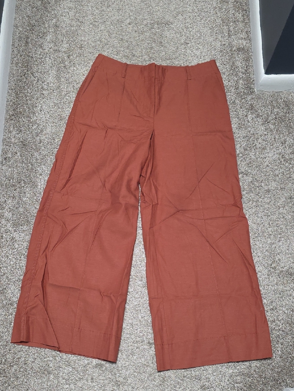LOFT Wide-Leg Pants in Burnt Orange